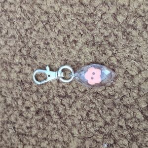 💜Recycled resin button keychain
